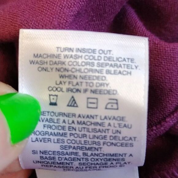 Lands' End Outfitters Purple Elbow Sleeve Acrylic Sweater XL - Picture 16 of 16